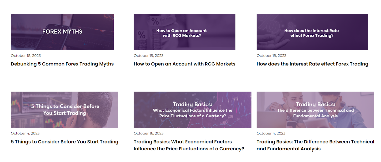 RCG Markets: educational resources
