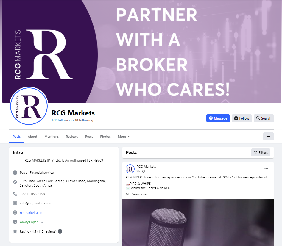 Rcg markets facebook review